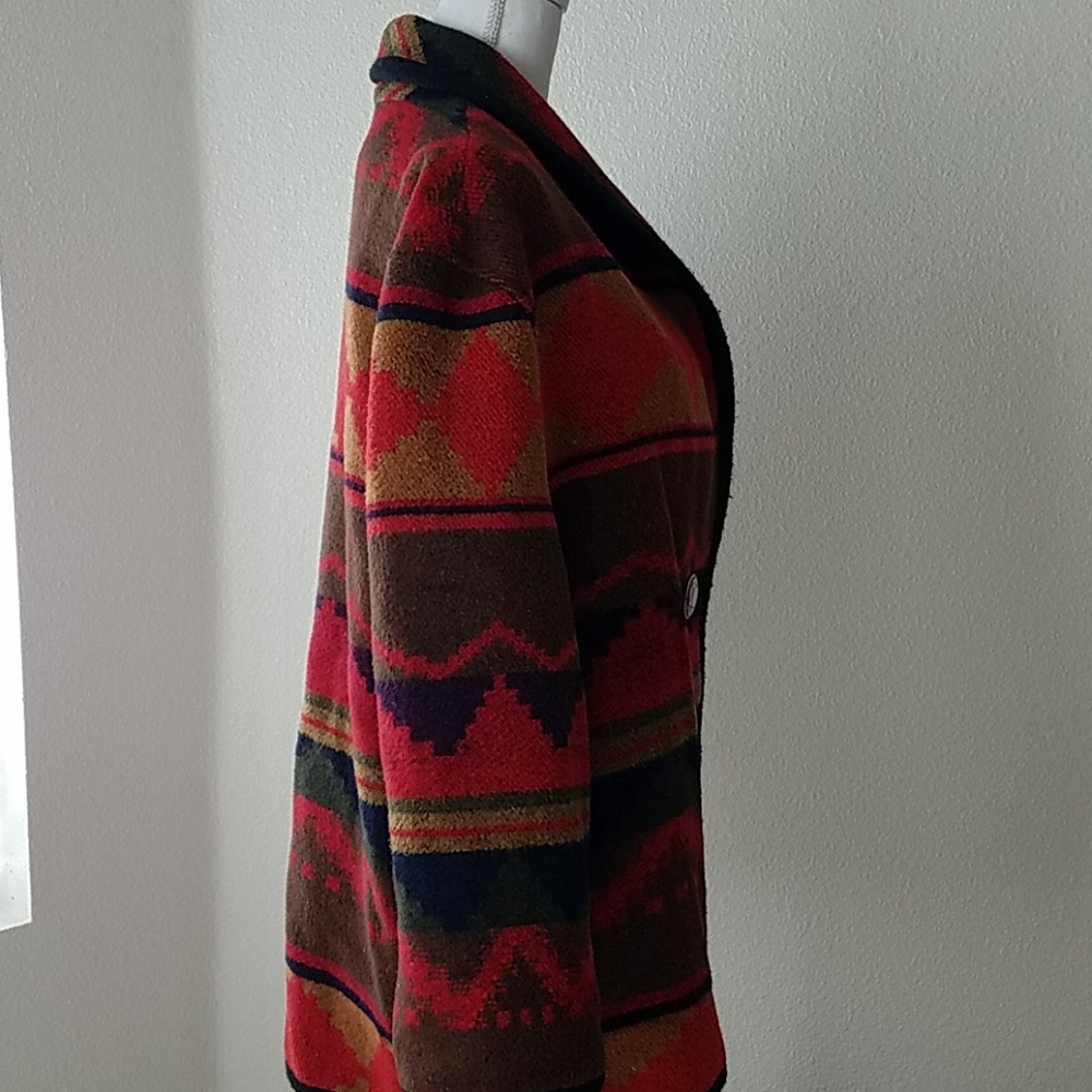 Vtg Miss New Yorker Southwestern Blanket Jacket - Picture 5 of 14